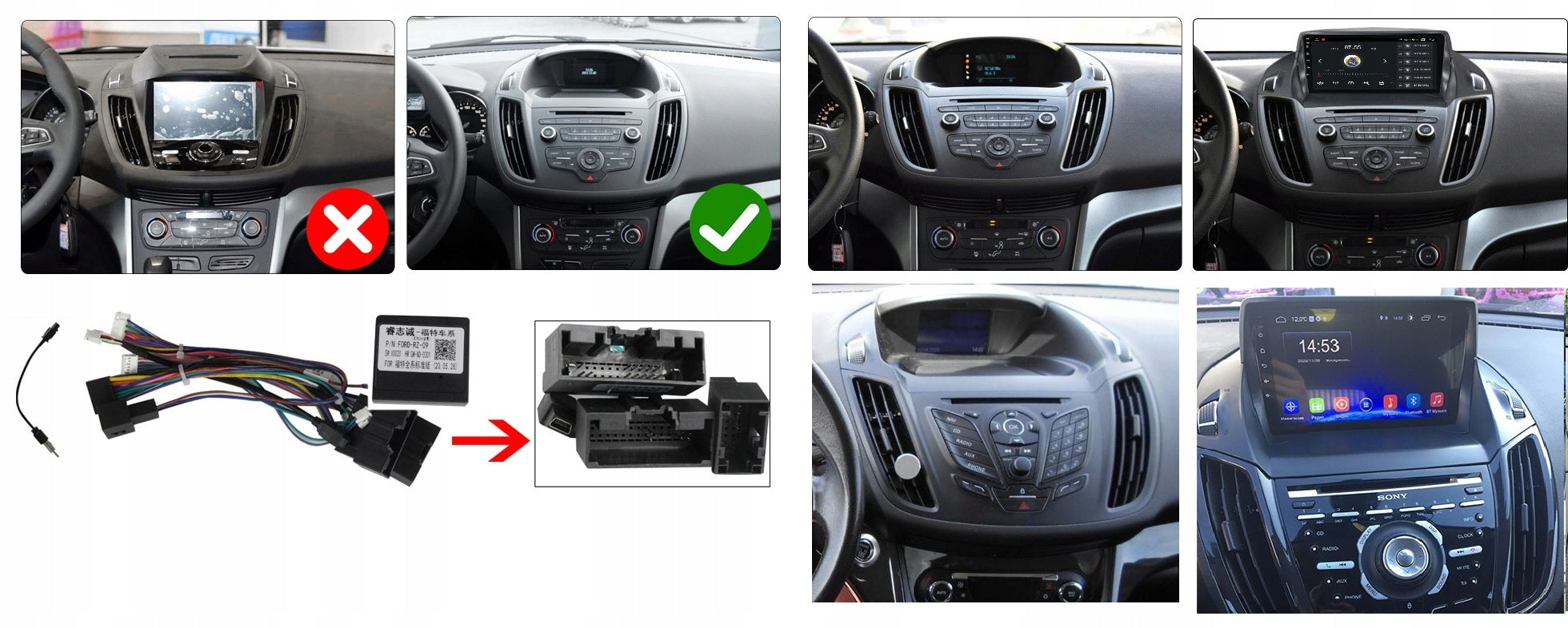 RADIO NAVIGATION ANDROID CARPLAY FORD CMAX KUGA 2012-2019 4GB 64GB SIM Model RADIO GPS ANDROID FORD CMAX KUGA 2012-19 64GB SIM