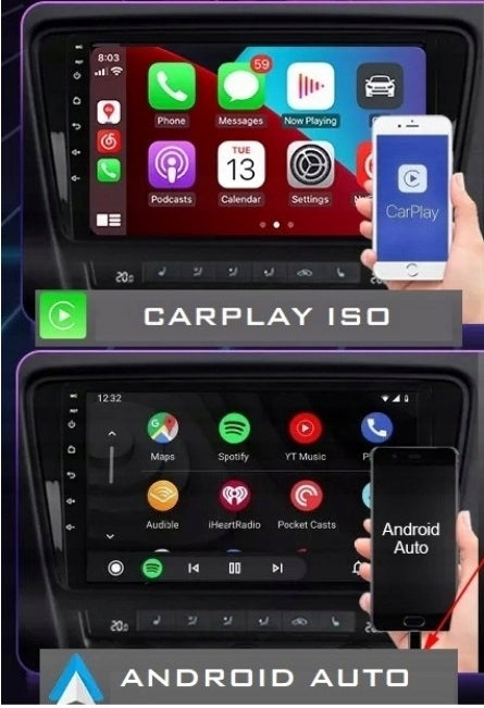RADIO NAVIGATION GPS ANDROID FIAT PUNTO LINEA 2007-2012 4/64GB CARPLAY WIFI Manufacturer code Q9 030