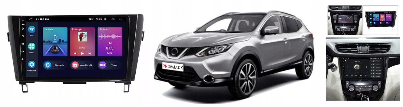 RADIO NAVIGATION GPS ANDROID NISSAN QASHQAI J11 2013-2021 USB WIFI 2GB 64GB Brand Projack