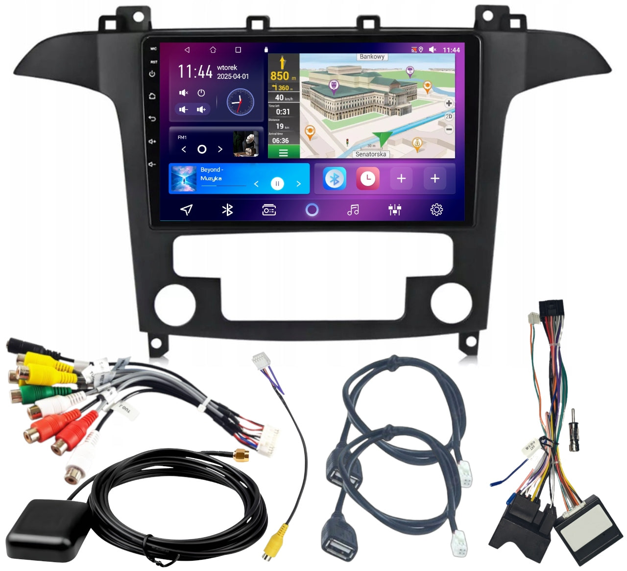 RADIO NAVIGATION GPS FORD SMAX GALAXY ANDROID CARPLAY WIFI 4GB 64GB