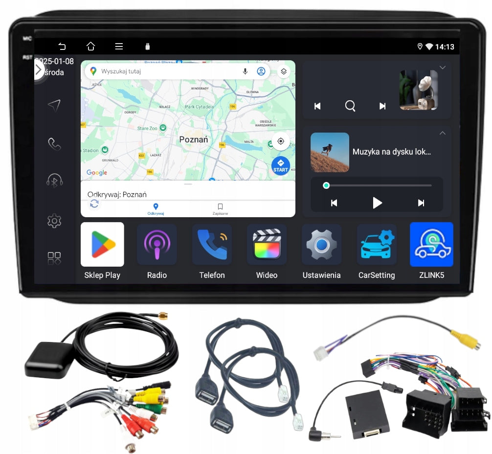 RADIO NAVIGATION GPS SKODA FABIA 2007-2014 WIFI CARPLAY USB 4GB 64GB