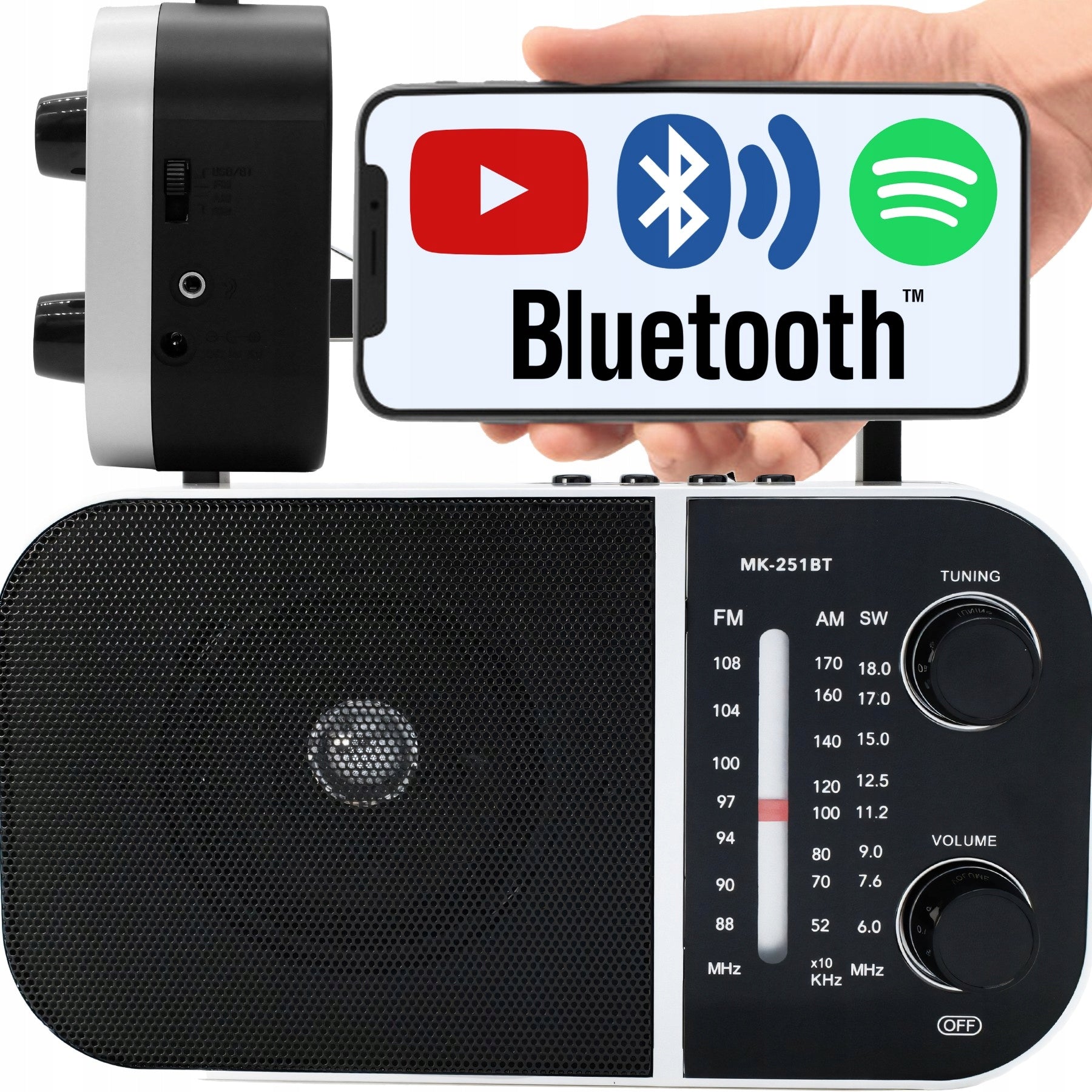 RADIO PORTABLE KITCHEN BLUETOOTH NETWORK-BATTERY ANTENNA USB HOLDER EAN (GTIN) 5903418550288