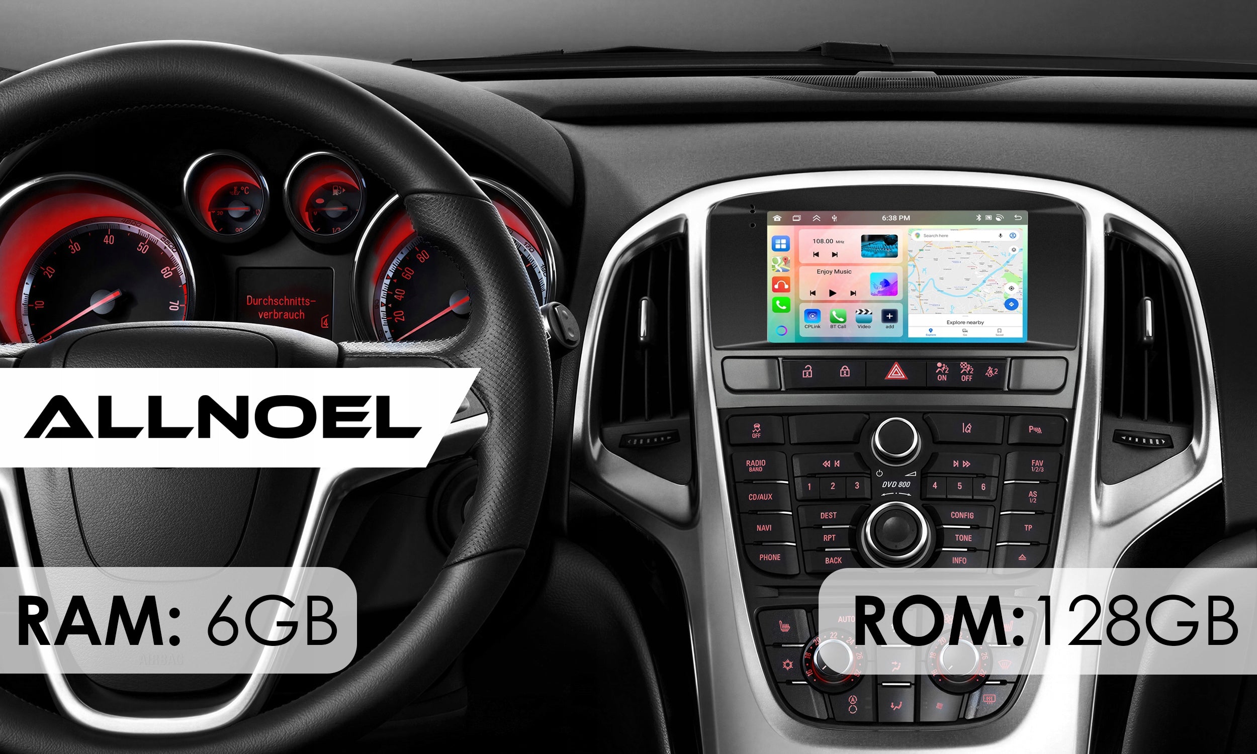 RADIO for Opel Astra J 2010-2016 GPS NAVIGATION ANDROID CARPLAY WiFi 6GB RAM Manufacturer code Radio 2 DIN Opel Astra J / Android / 6GB RAM