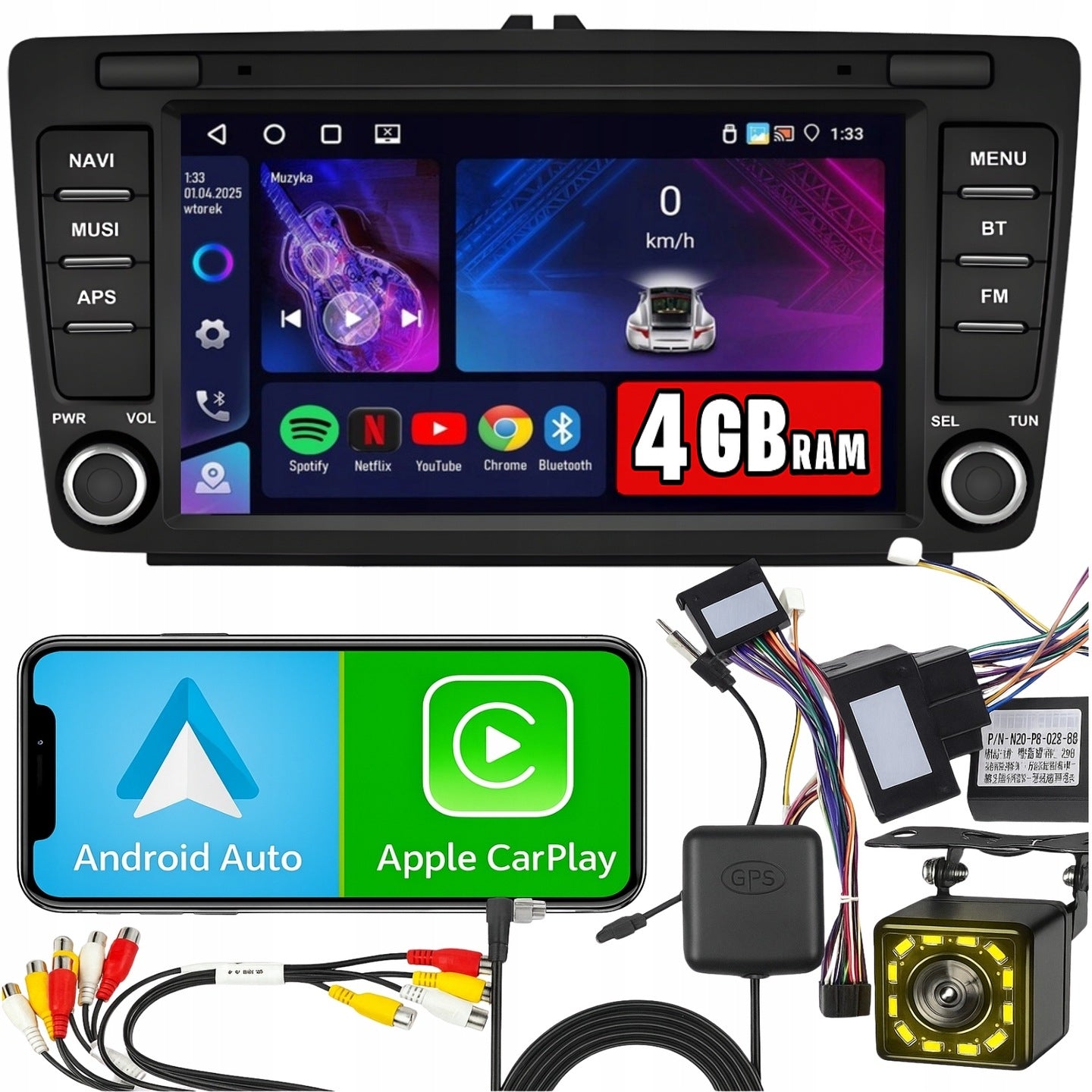 RADIO for SKODA Octavia II Roomster Yeti Rapid Superb Android CarPlay WiFi
