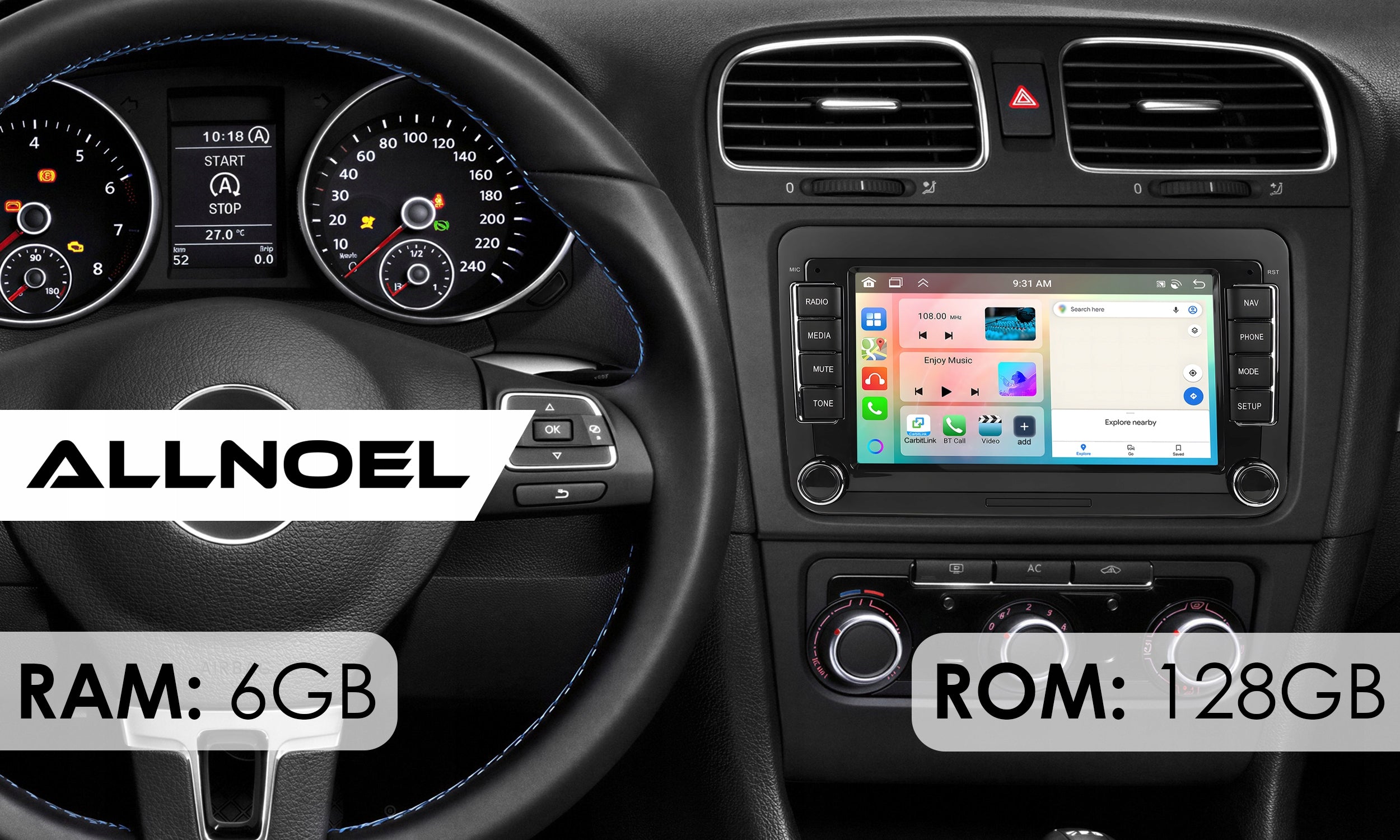 RADIO for VOLKSWAGEN SEAT SKODA VW PASSAT B6 B7 GOLF 5 V 6 WiFi Android 6GB Packaging status original