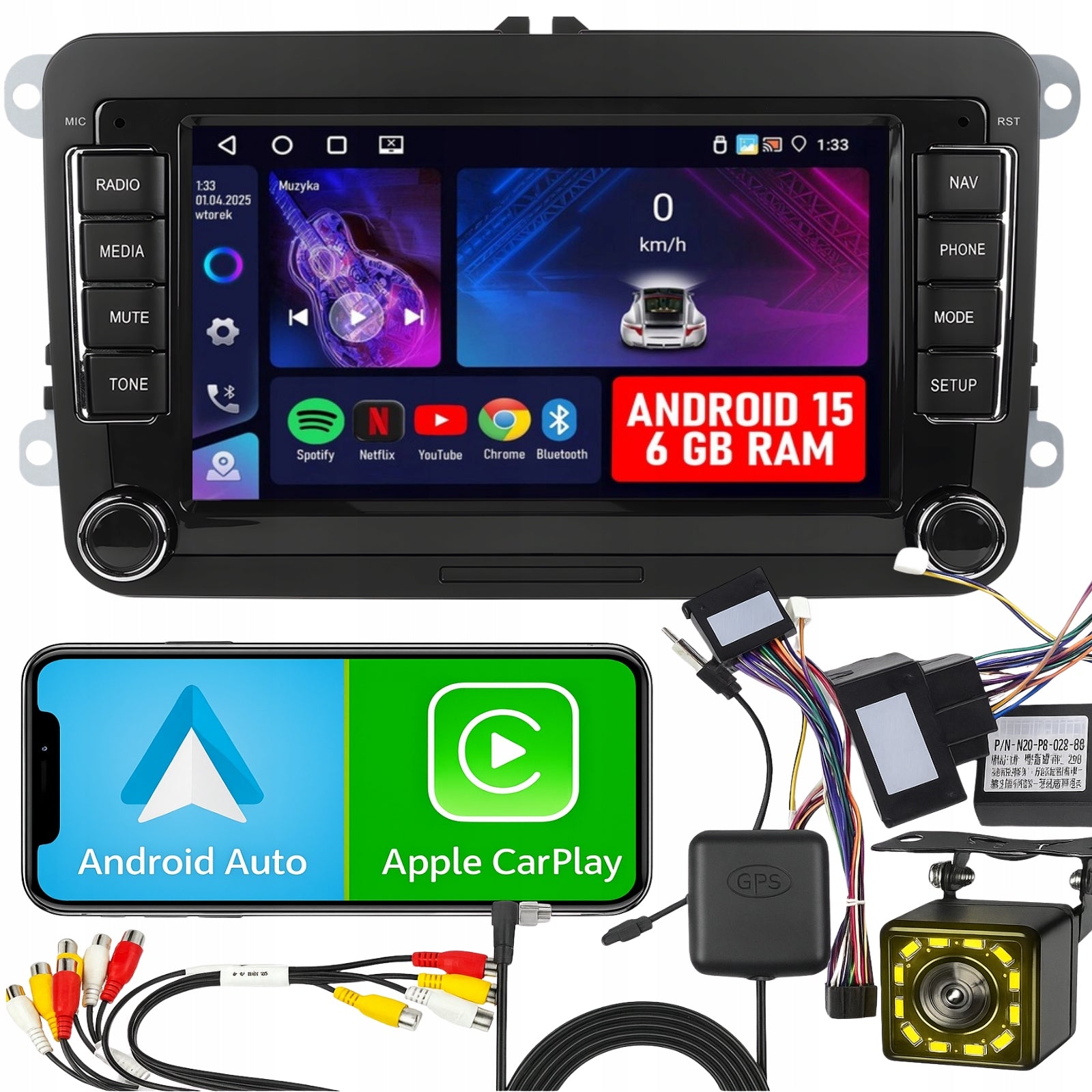 RADIO for VOLKSWAGEN SEAT SKODA VW PASSAT B6 B7 GOLF 5 V 6 WiFi Android 6GB