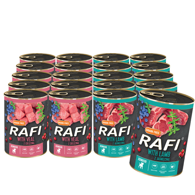 RAFI JUNIOR Mix of flavors Wet food PUPPIES 20x400g