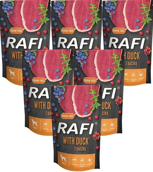 RAFI WITH DUCK FOOD WITH DUCK BLUEBERRY AND CRANBERRIES FOR DOGS 10x500g