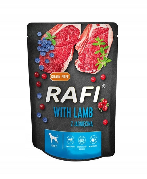 RAFI wet dog food with lamb sachet 300g Dolina Noteci without grains