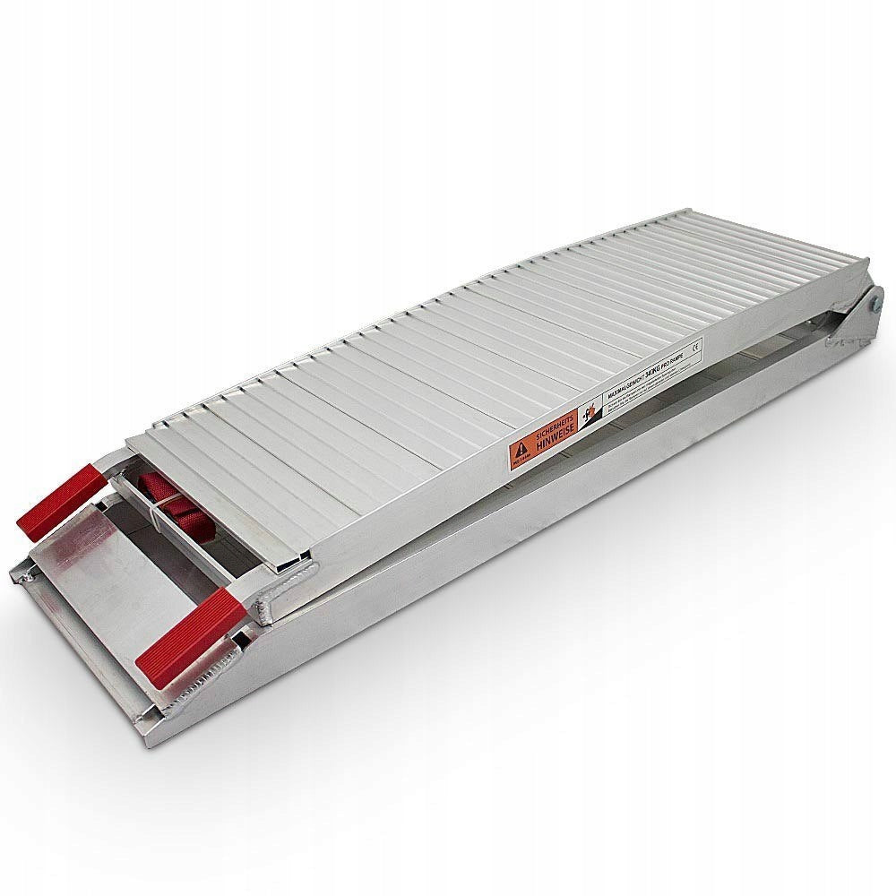RAIDS ALUMINUM RAMPS FOLDING 680KG 2PCS MOTORCYCLE QUAD TROLLEY + 2x BELTS Brand KMK