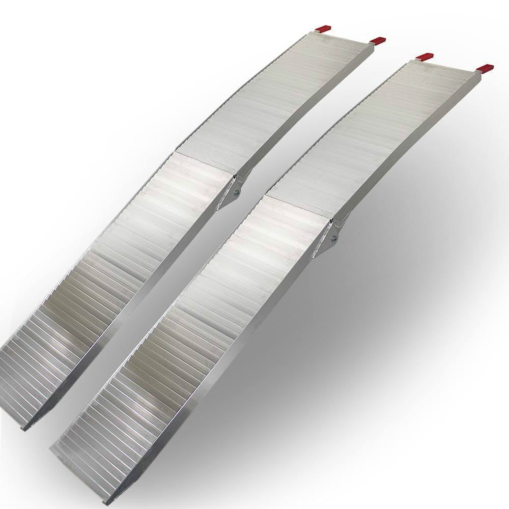 RAIDS ALUMINUM RAMPS FOLDING 680KG 2PCS MOTORCYCLE QUAD TROLLEY + 2x BELTS