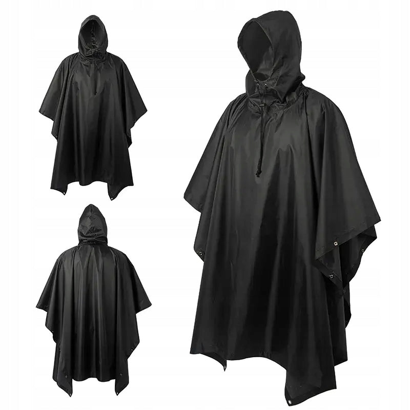 RAIN CAPE COAT JACKET PONCHO VINYL WITH HOOD PONCHO