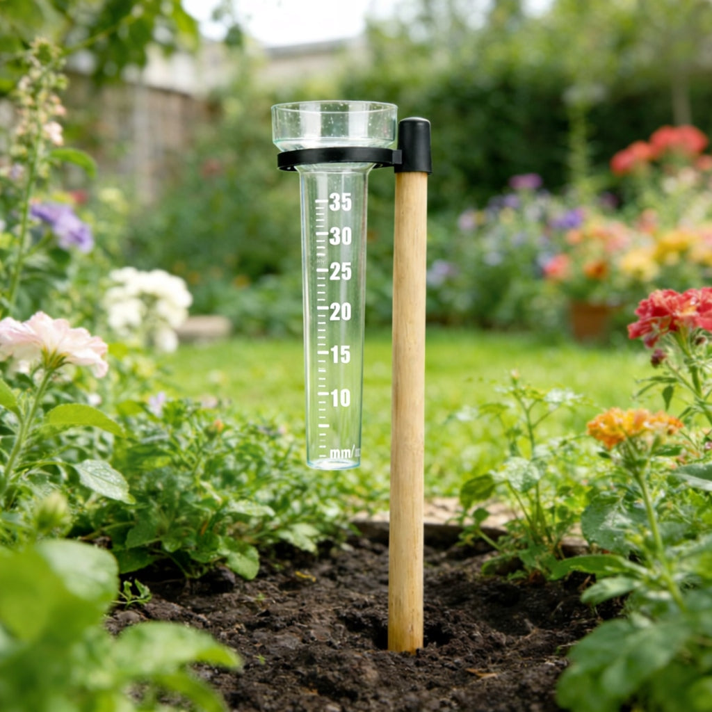 RAIN METER FOR MEASURING RAINFALL PRECIPITATION ON A STICK DRIVEN 35mm Power supply no power supply