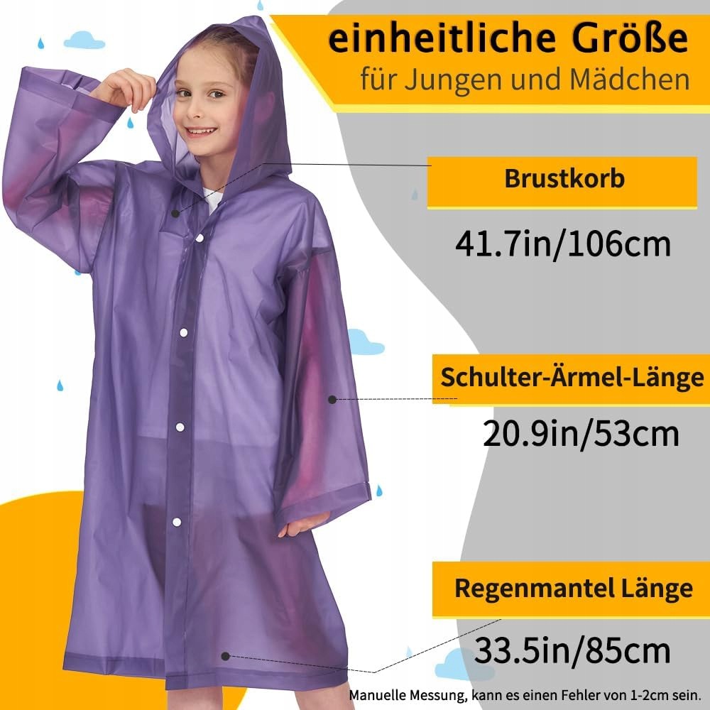 RAIN PONCHO 2 PIECES FOR CHILDREN WITH HOOD AND SLEEVES Brand no brand
