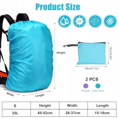 RAIN PROTECTORS BACKPACK 30 40 L WATERPROOF CAMPING HIKING 2 Manufacturer code SWC5908807012750