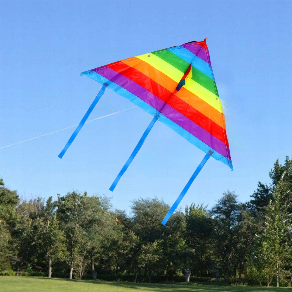 RAINBOW COLORFUL KITE FOR CHILDREN LARGE WITH STRING TOY Manufacturer code KOLOROWY LATWIEC
