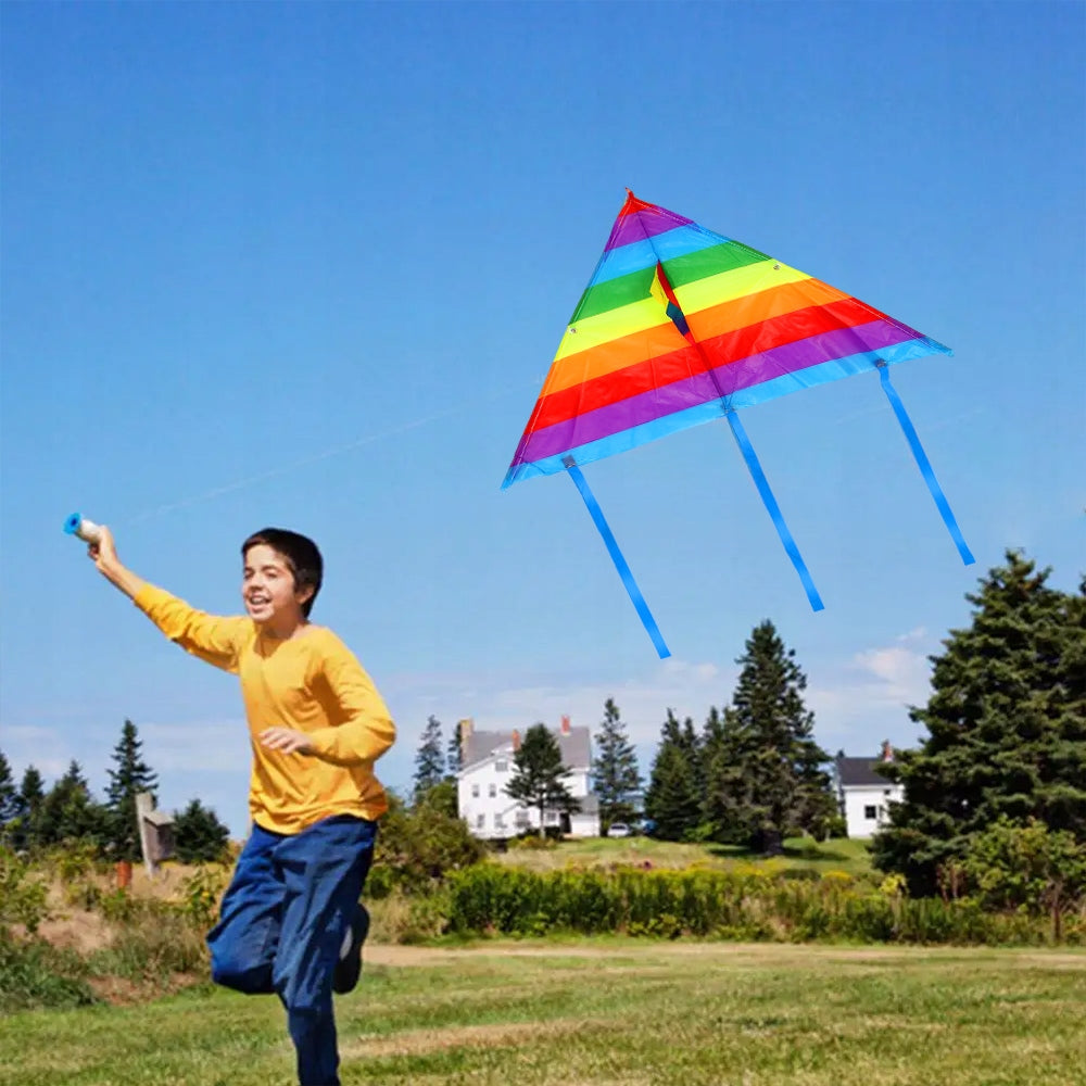 RAINBOW COLORFUL KITE FOR CHILDREN LARGE WITH STRING TOY Product width 118 cm