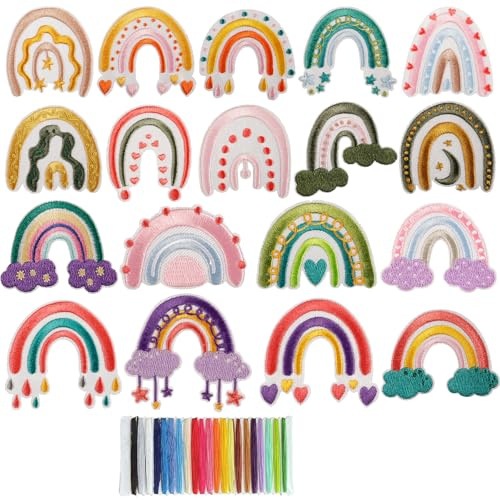 RAINBOW IRON PATCHES SET OF 18 SEWING THREADS FOR SewING Brand no brand
