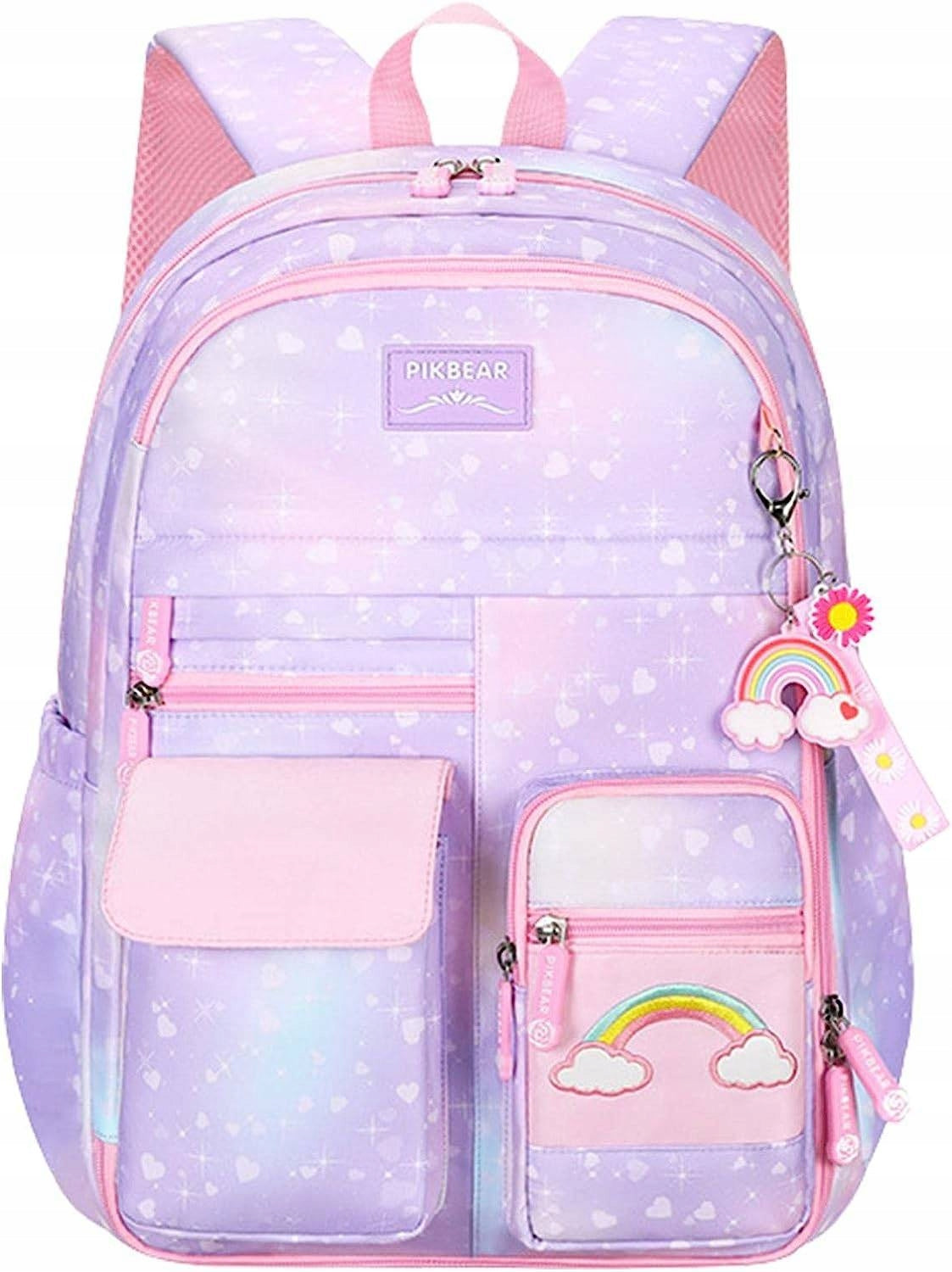 RAINBOW SCHOOL BACKPACK SATCHEL A4 ORGANIZER + KEYCHAIN Manufacturer code TĘCZA PLECAK WODODPORNY