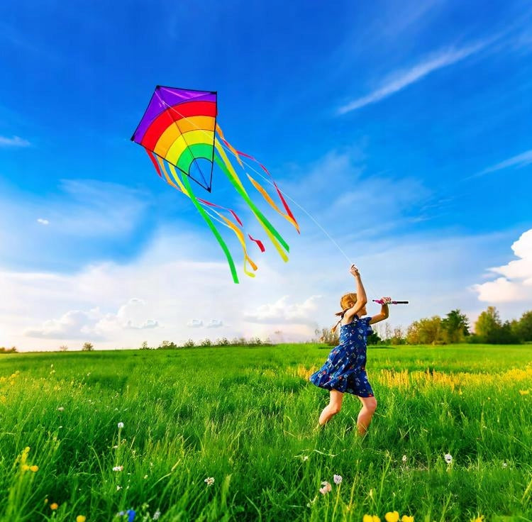RAINBOW kite 64x158 cm FOLDING FIBERGLASS GIFT Brand no brand
