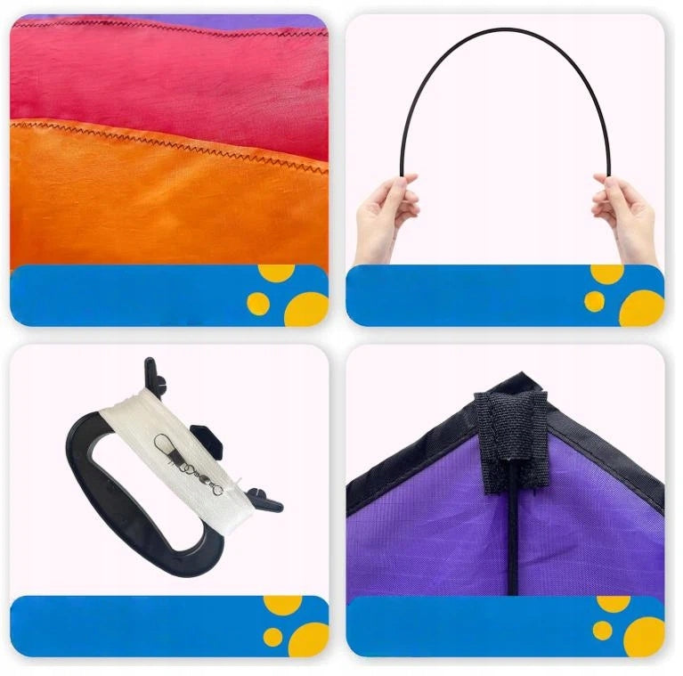 RAINBOW kite 64x158 cm FOLDING FIBERGLASS GIFT Product weight with unit packaging 0.01 kg