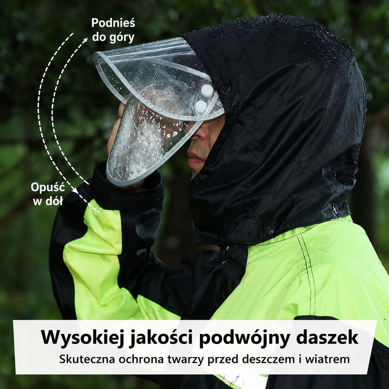 RAINPROOF SET MEN'S JACKET AND PANTS WATERPROOF BLACK SIZE. S Packaging status original