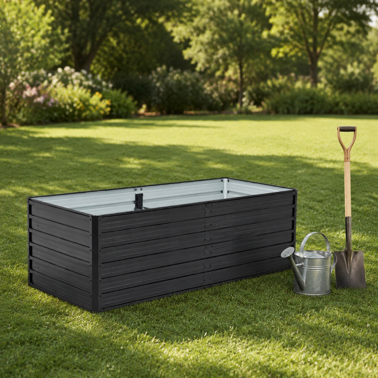 RAISED BED METAL POT WITH OPEN BOTTOM 190X90X64CM BLACK Manufacturer code afg1507hpp11