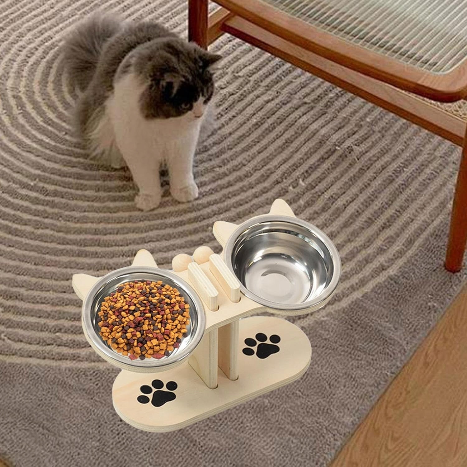 RAISED CAT BOWLS, DOG SLOPE 15° RAISED BOWL STAND Device type set of two bowls
