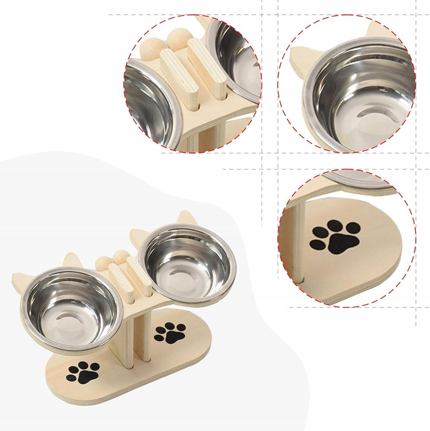RAISED CAT BOWLS, DOG SLOPE 15° RAISED BOWL STAND Packaging status original