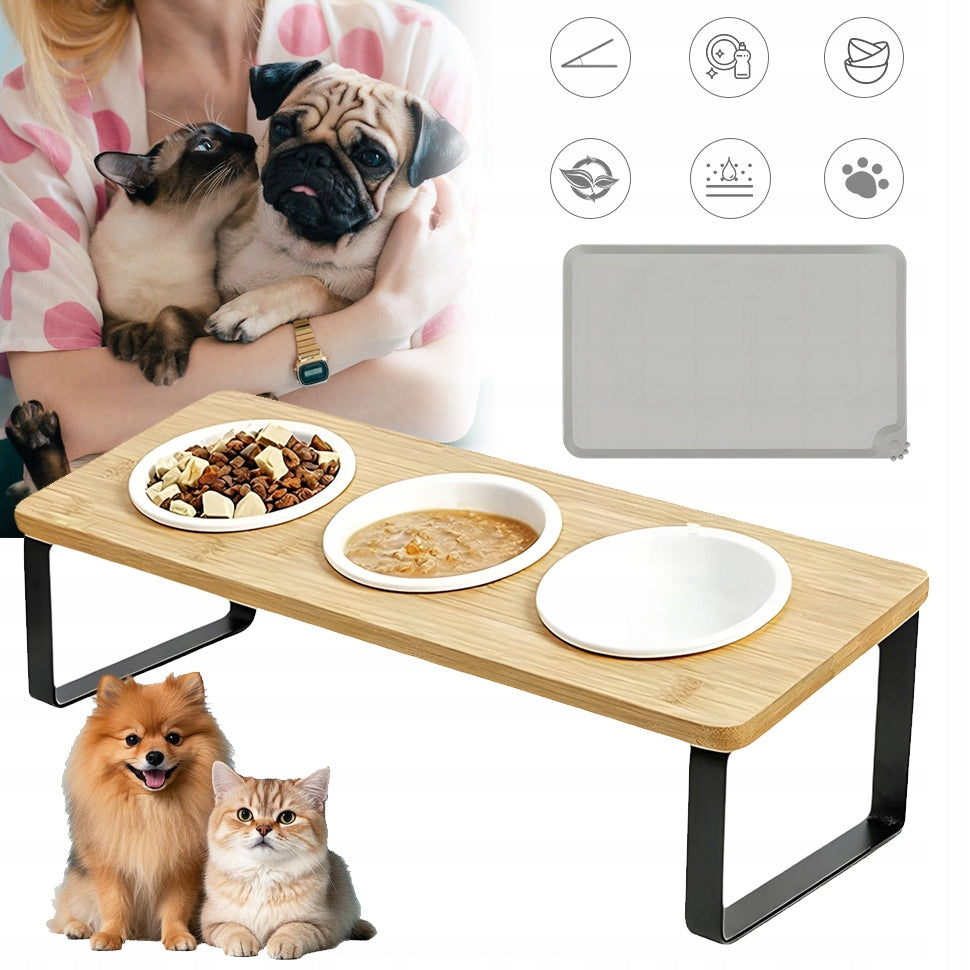 RAISED CAT FOOD BOWLS, RAISED WATER AND FOOD BOWL
