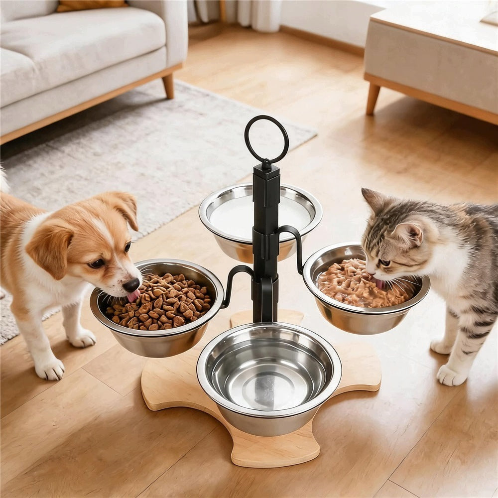 RAISED PET FEEDER WITH 4 STAINLESS STEEL BOWLS Brand no brand
