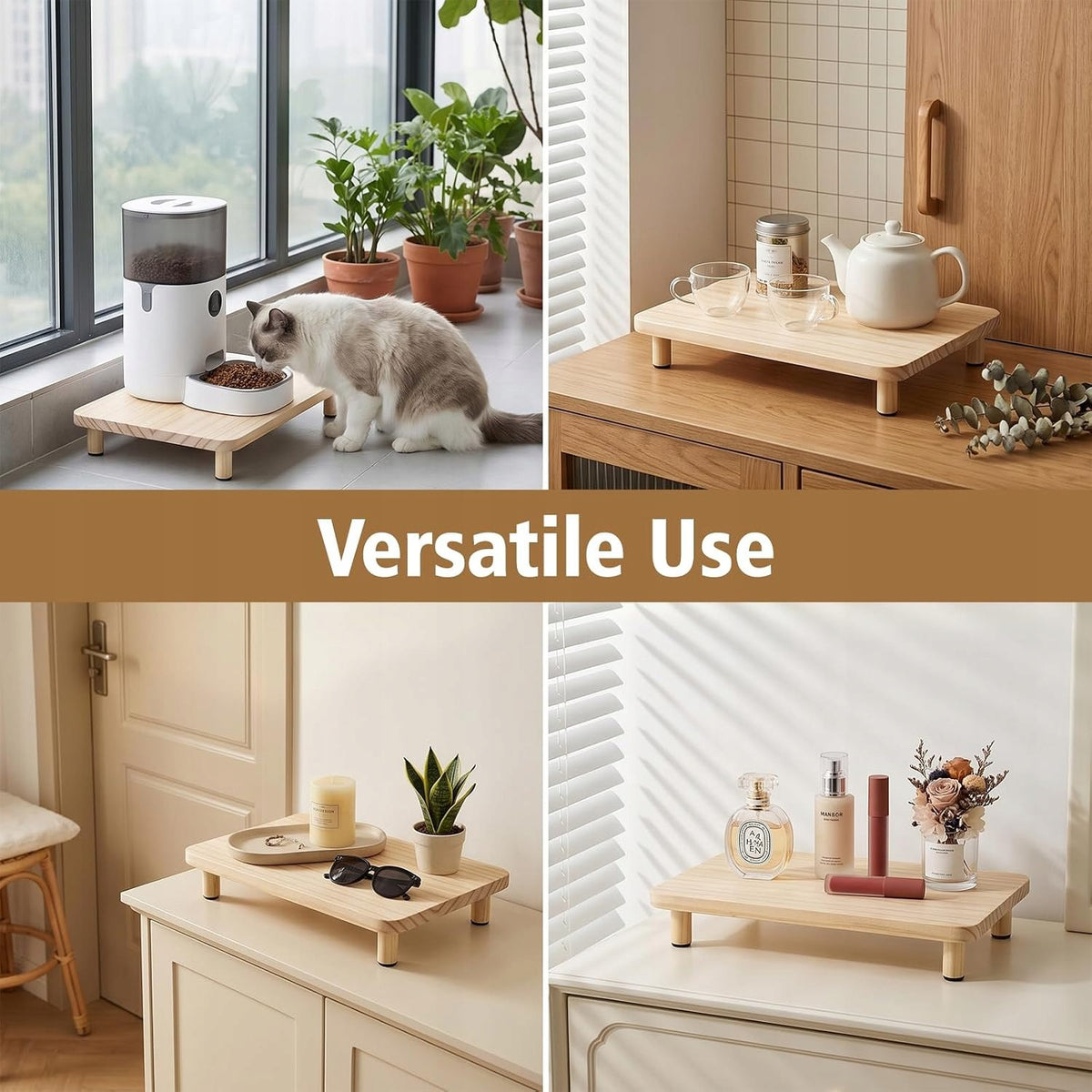 RAISED STAND FOR CAT FOOD SOLID WOOD 34,3X20CM Kind automatic feeder
