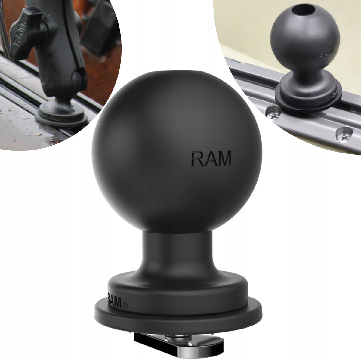 RAM Mount Head for Track Ball Mounting Rail in Size C 1.5"