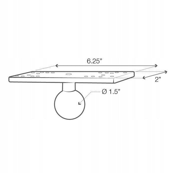 RAM Mount Lowrance Echo Sounder Holder with Ball in Size C 1.5", RAM-111BU EAN (GTIN) 793442001550