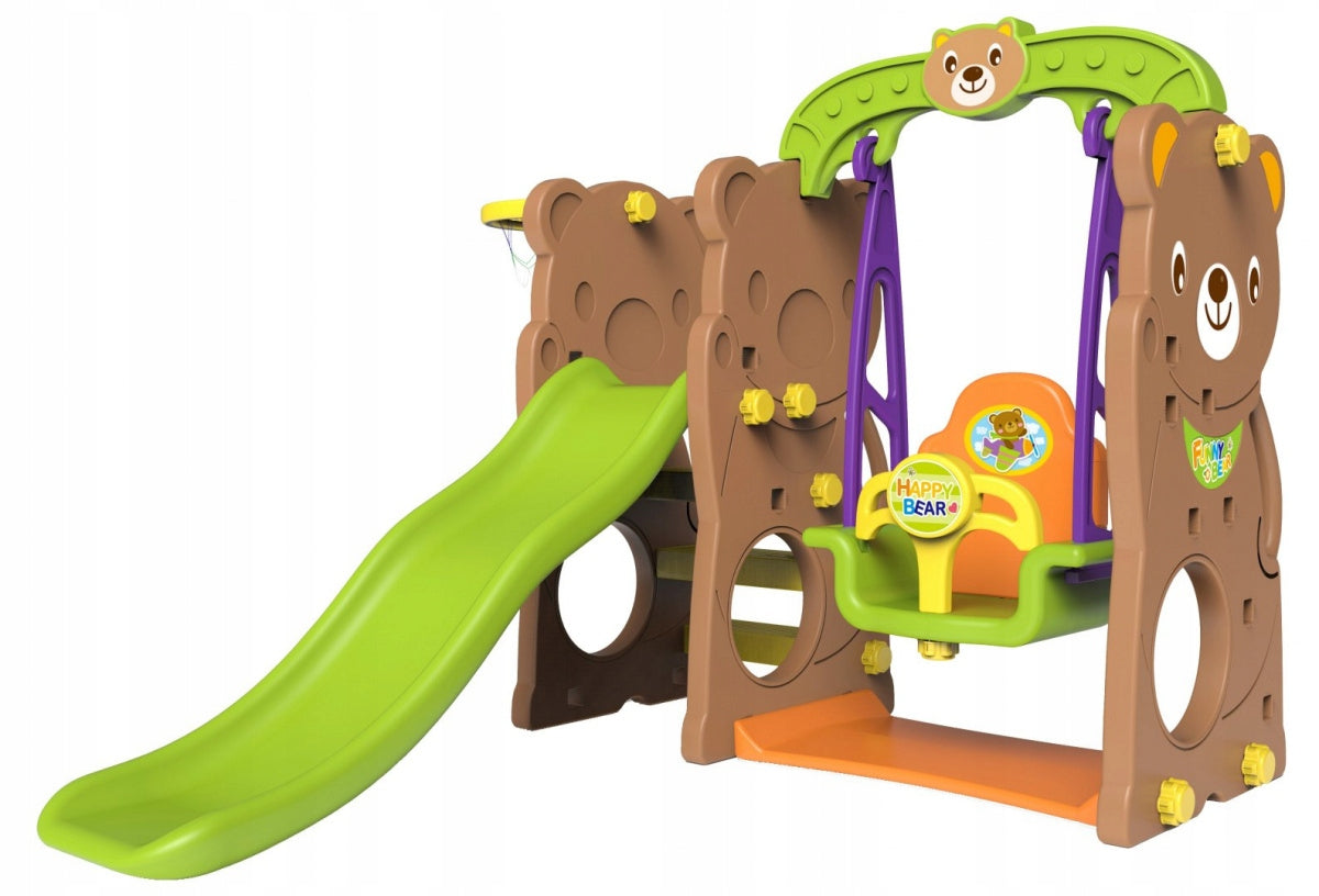 Kinderrutsche mit Schaukel und Basketballständer 