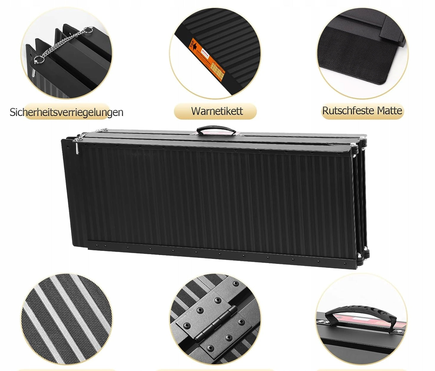 RAMP BLACK ALUMINUM WHEELCHAIRS BICYCLES MOTORBIKES 122X72 360KG Brand no brand