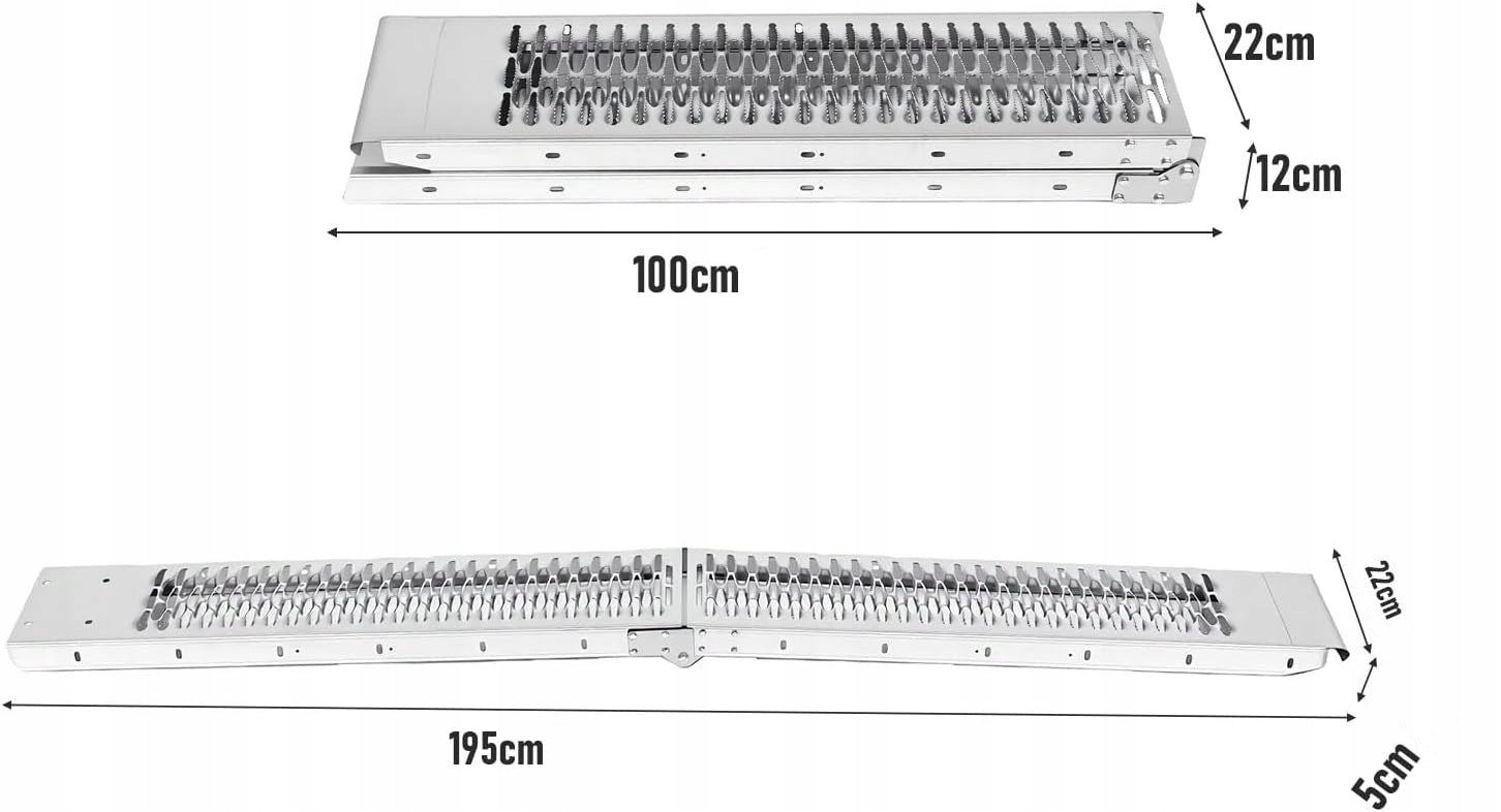 RAMPS FOLDING RELOADING RAMP DRIVEWAY 195cm 400kg OVERRUN X2 Brand Aptel