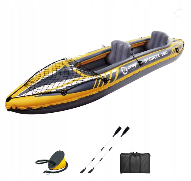 RAMYPOKET Double Kayak Inflatable 2-Person Up to 180 kg + Paddles [Certificate]