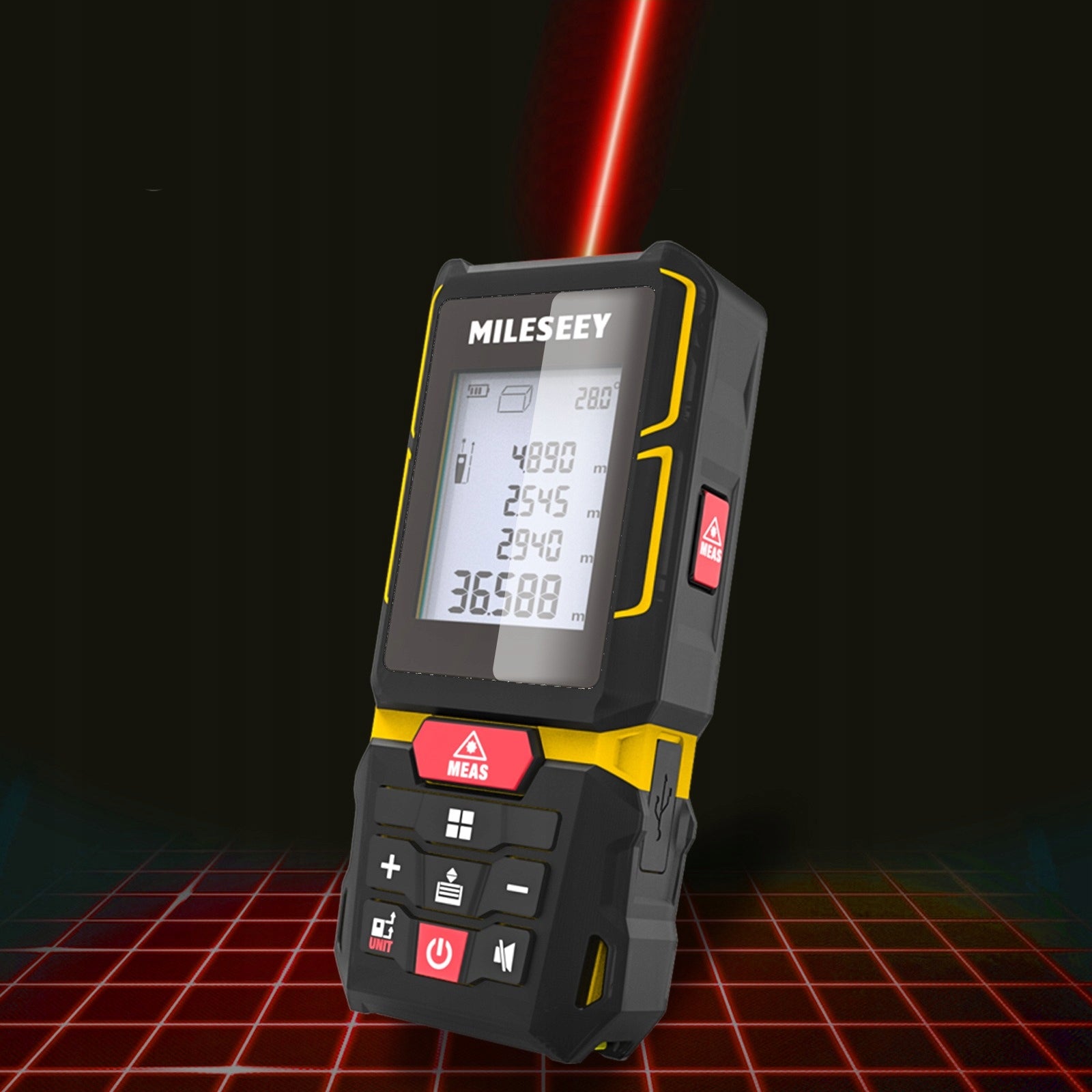 RANGEFINDER LASER DIGITAL DISTANCE METER FOOT TO ANGLE 100 METERS USBC Maximum number of measurements in memory 50