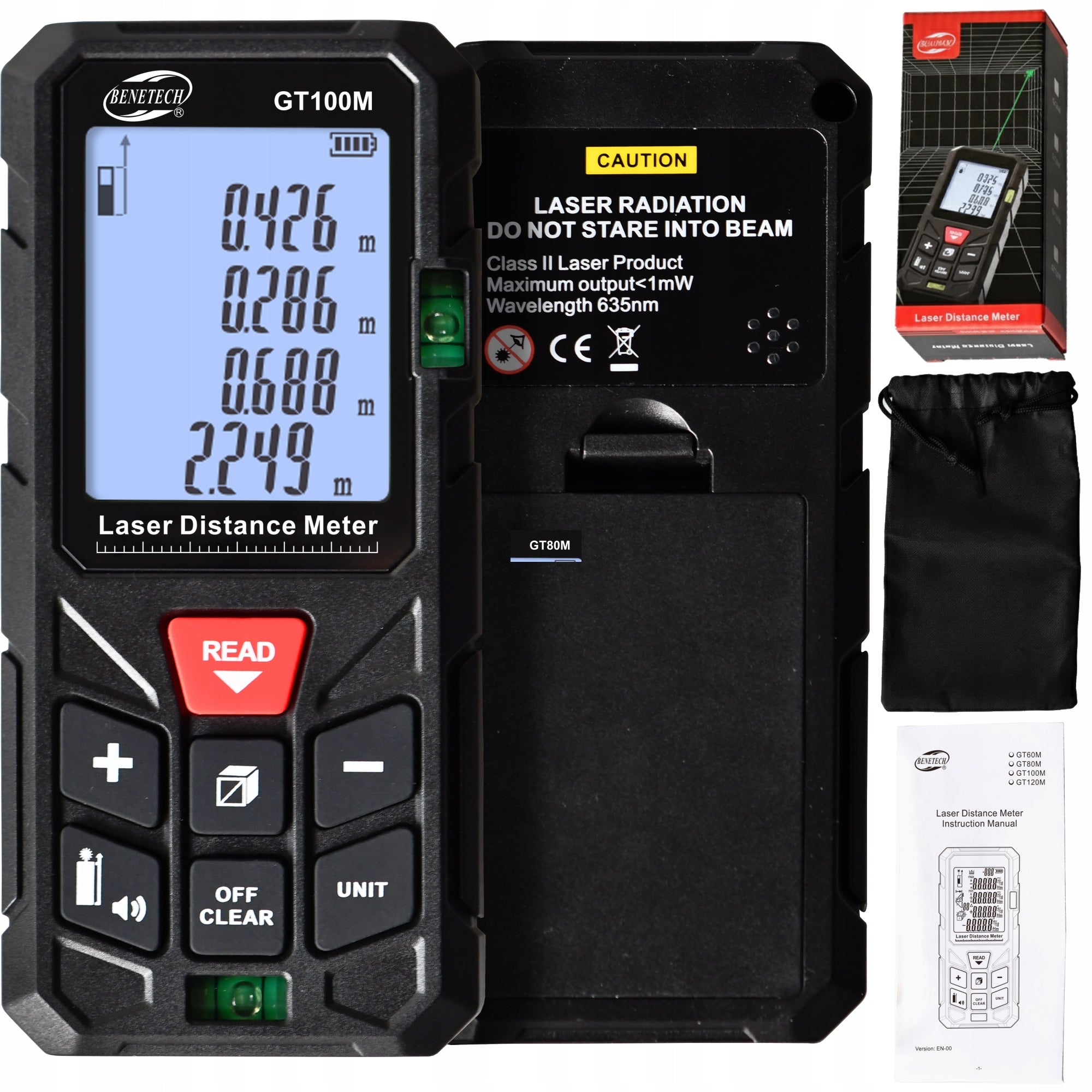 RANGEFINDER LASER DIGITAL DISTANCE METER GREEN LASER 100 METERS LCD