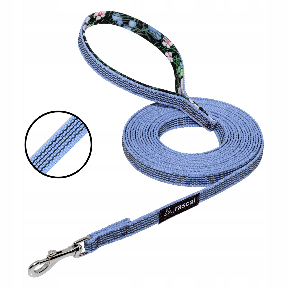 RASCAL Small Dog Leash Training Rope 3 m Rubberized Heather