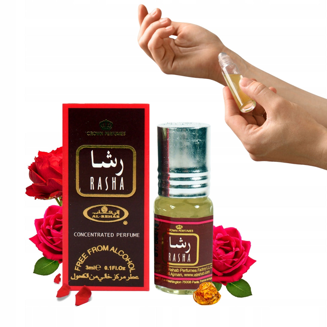 RASHA ARABIC PERFUME IN OIL WOMEN FLORAL ROSE AMBER 3ML AL REHAB Manufacturer code 0652671002571
