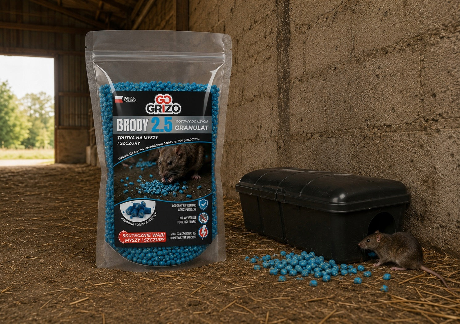 RAT POISON MICE GRANULES POISON RODENTS 1 KG STRONG GRAIN Manufacturer code Bardzo mocna trutka trucizna na szczury myszy