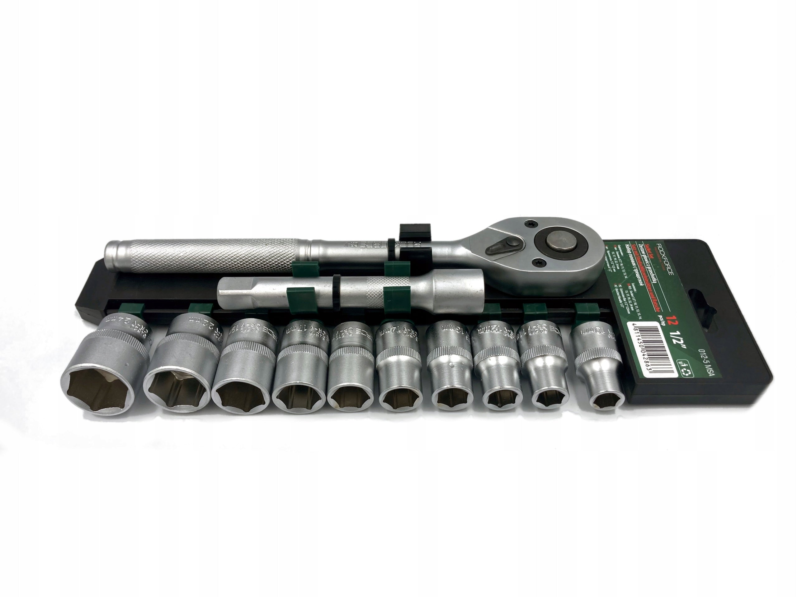 RATCHET SOCKET SET 1/2 CAPS 12 elements Cr-V Manufacturer code 51238