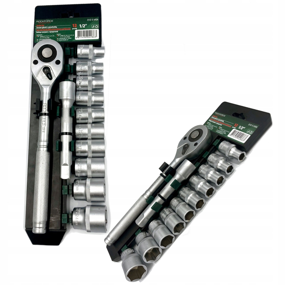 RATCHET SOCKET SET 1/2 CAPS 12 elements Cr-V