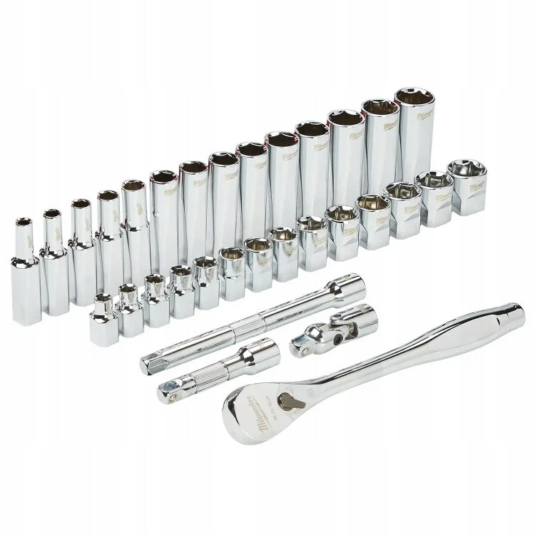 RATCHET SOCKET SET 32 PCS 3/8” Brand Milwaukee