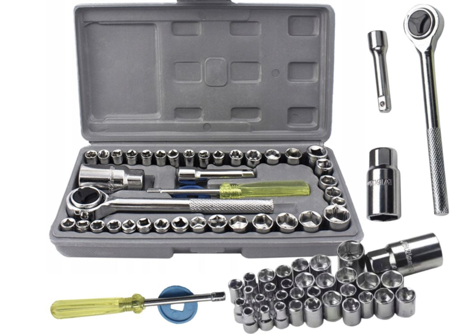 RATCHET SOCKETS SOCKET WRENCH SET 40 PIECES SOCKET WRENCHES + CASE