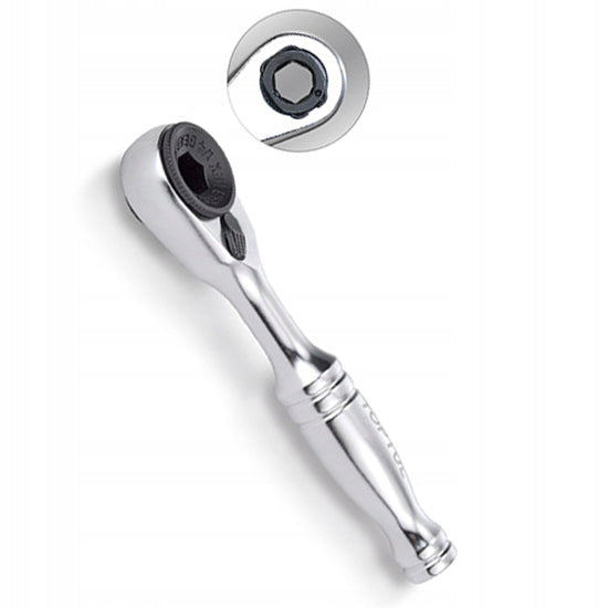 RATCHET WITH BIT HOLDER 1/4" WITH 60 TEETH 86,5mm TOPTUL