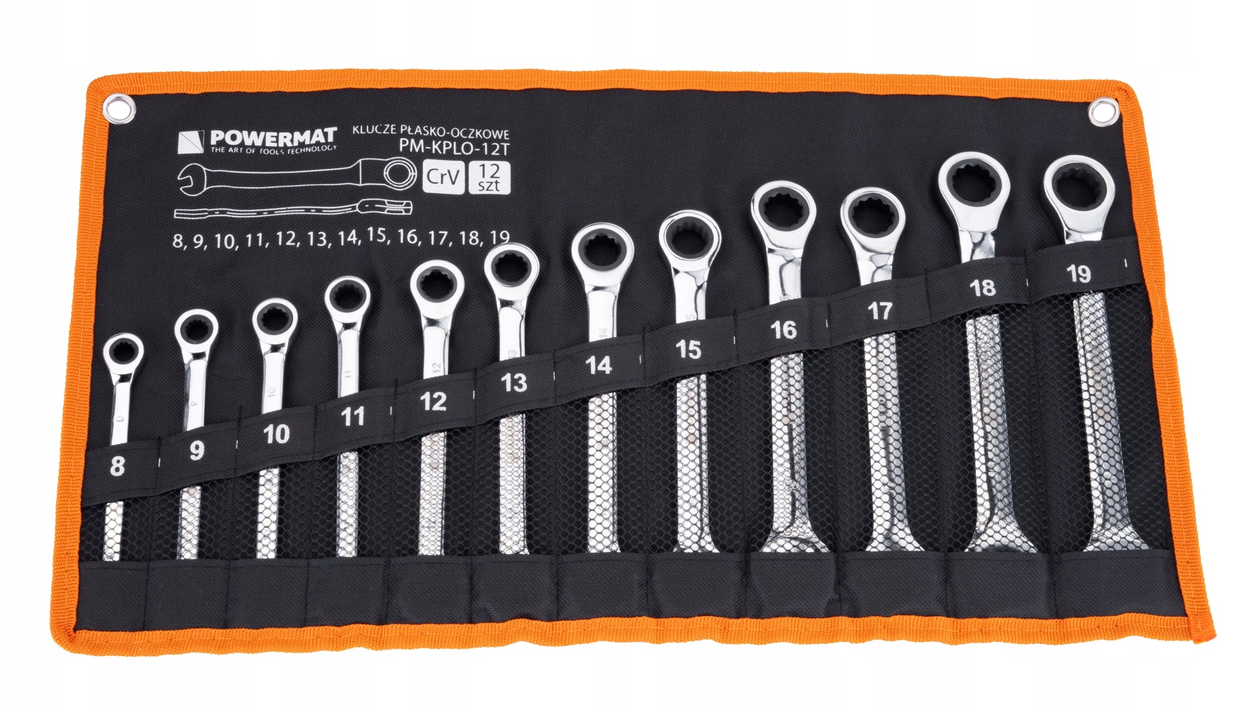 RATCHETING FLAT EYE WRENCHES 8-19 12EL. EAN (GTIN) 5904067441712