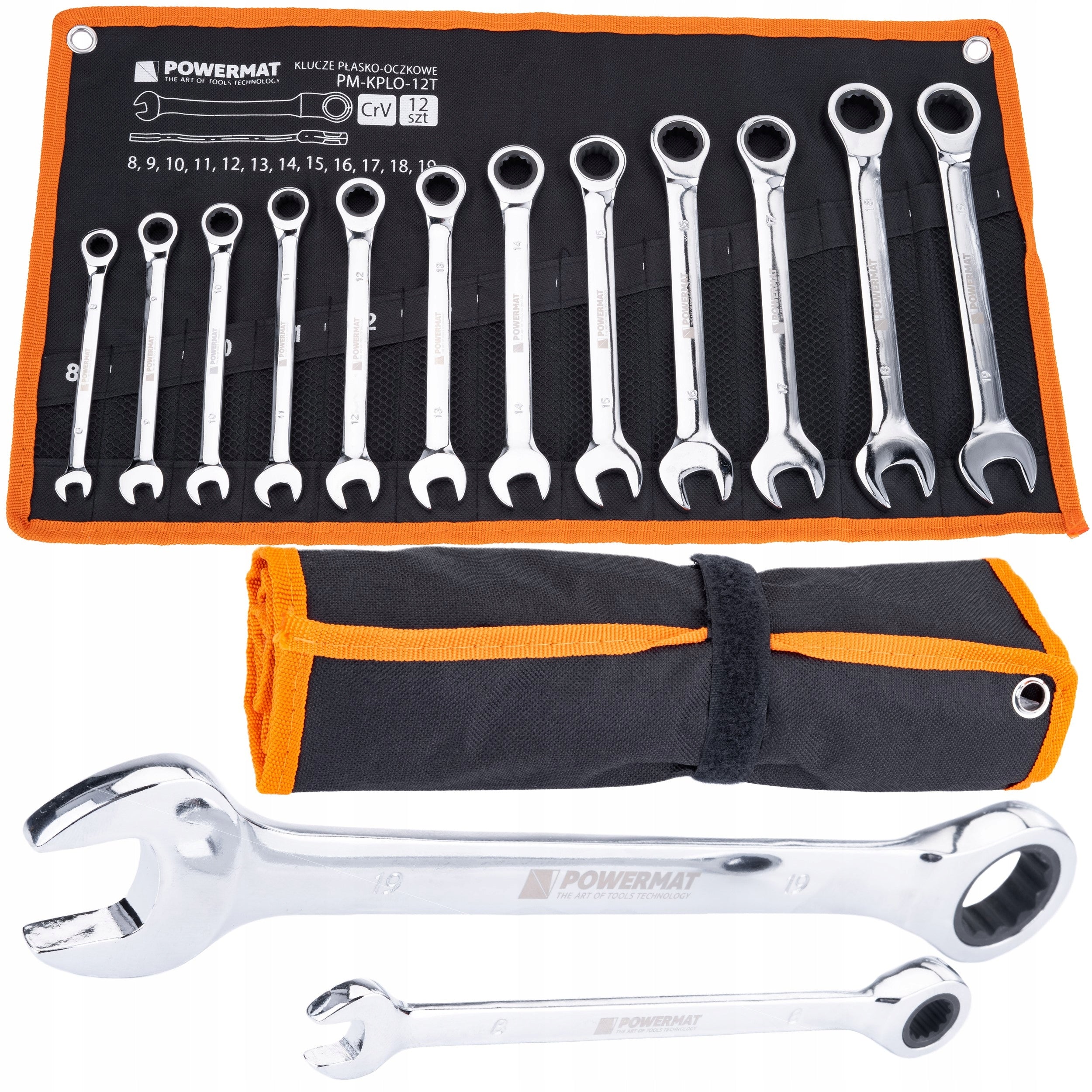 RATCHETING FLAT EYE WRENCHES 8-19 12EL.